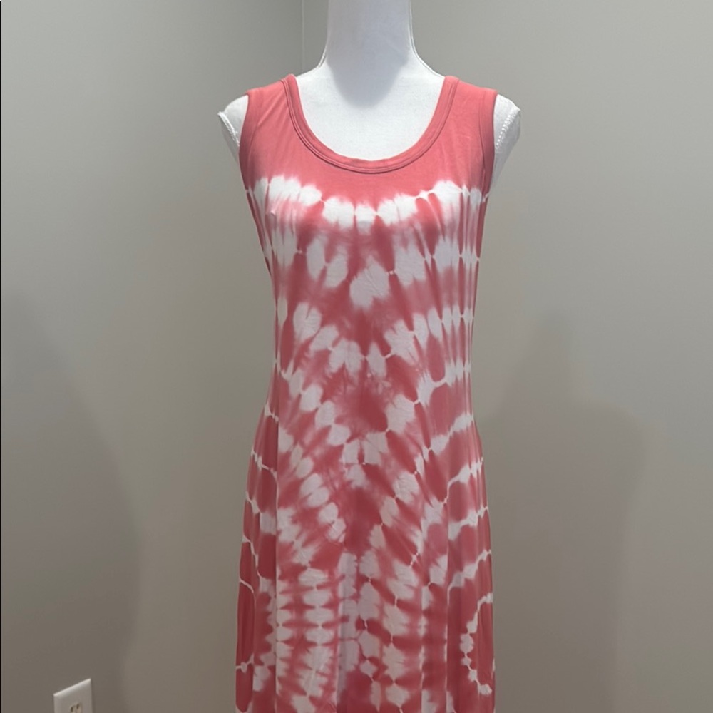Style & Co Peachy Pink Tie-Dye Dress - Picture 3 of 9